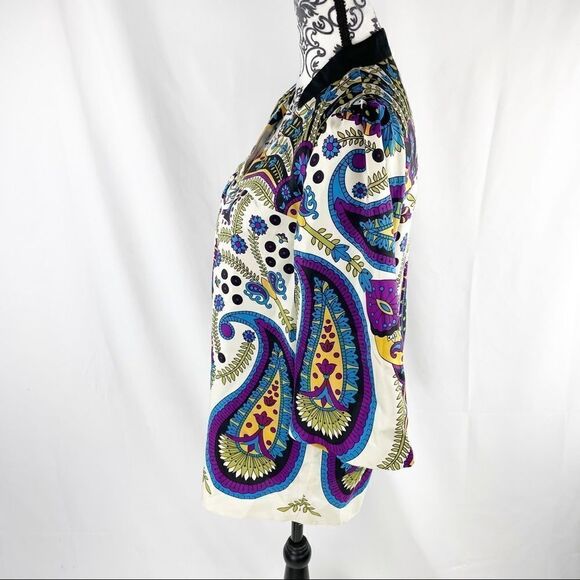 Tibi New York Silk Floral Tunic Caftan Top - Picture 6 of 8